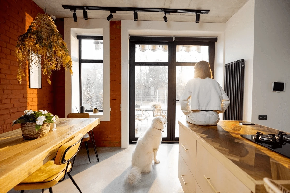 house with a door with glass panels basking in natural sunlight