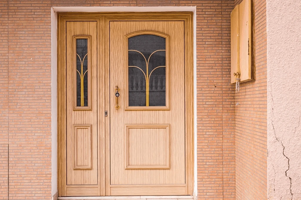 wood door of a residential property