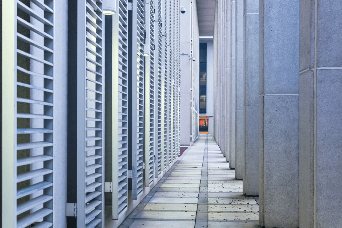 set of louvers in a hallway