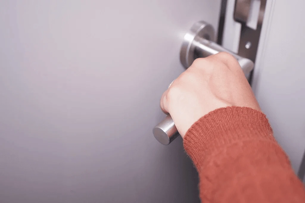 steel door with a secure locking feature