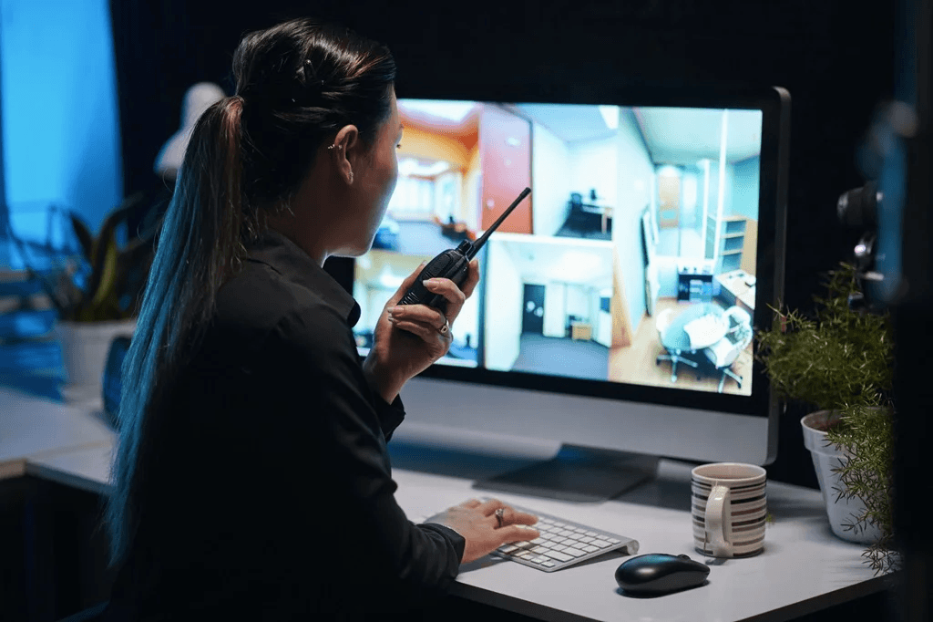 employee assigned to monitoring building security