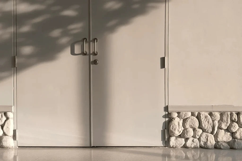 steel exterior doors of a property