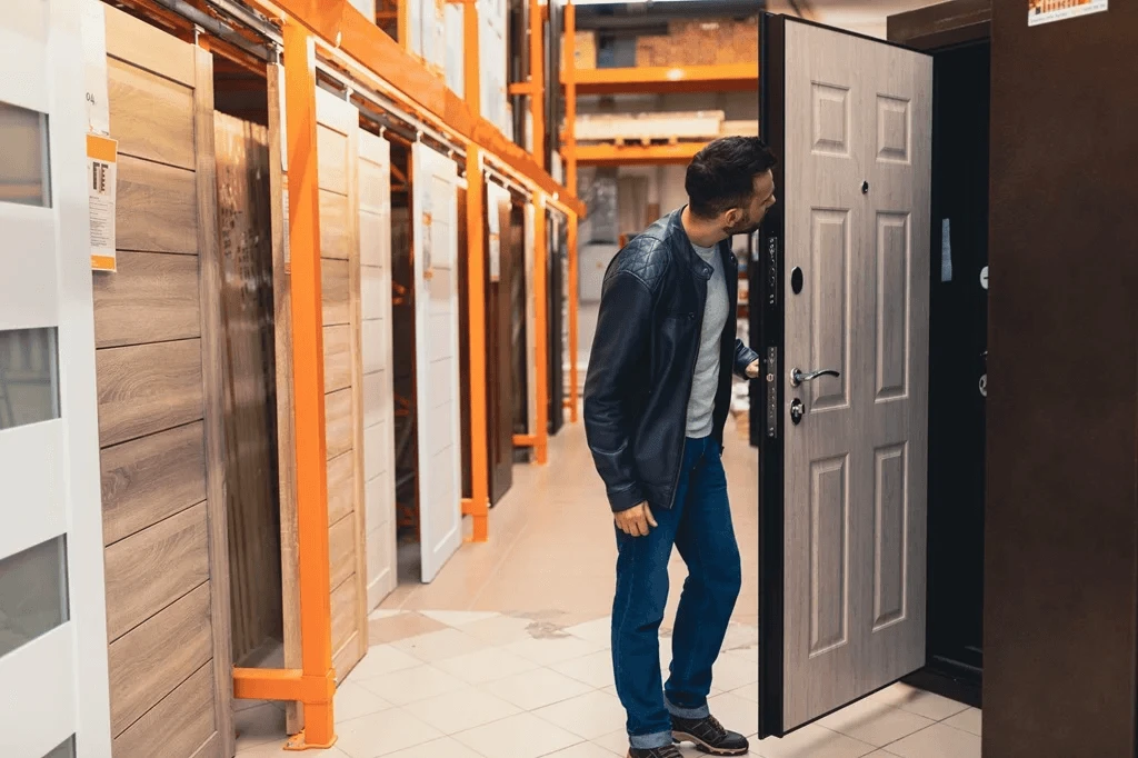 man choosing the best doors for schools