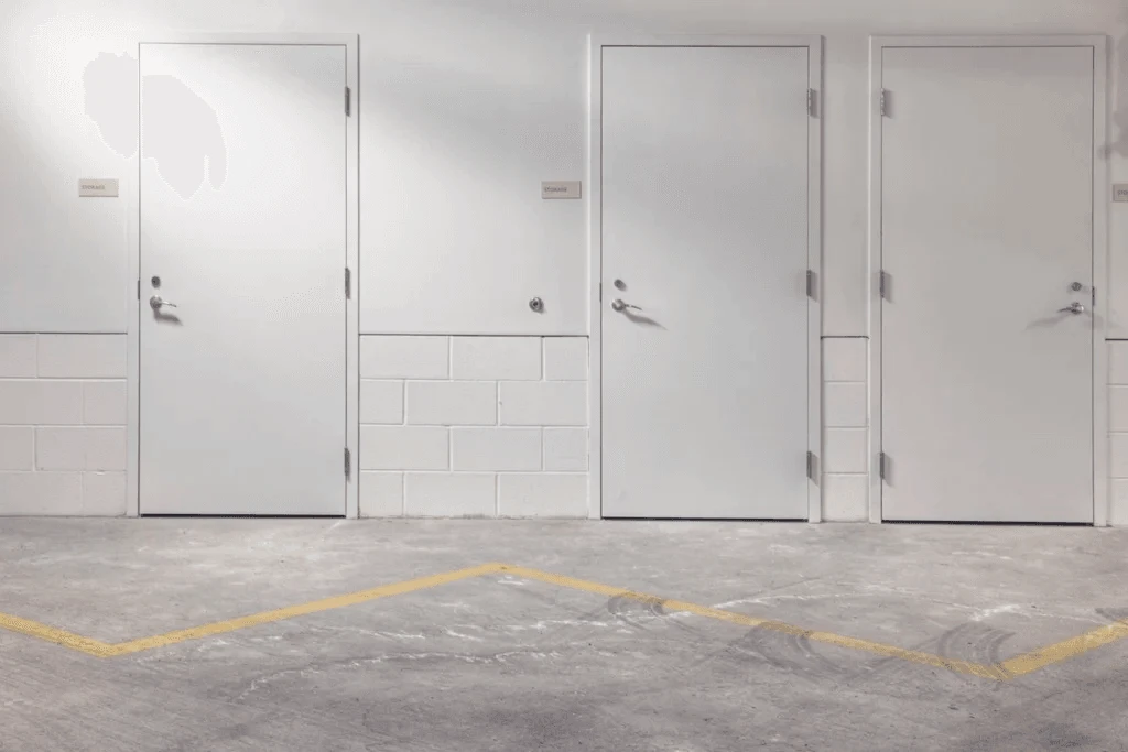 set of steel doors for school